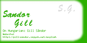 sandor gill business card
