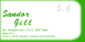 sandor gill business card